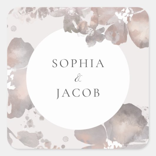 Autocollant Carré de couleur aquarelle (Devant)