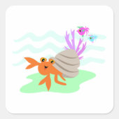 Autocollant Carré de crabe Hermite (Devant)