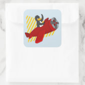 Autocollant carré de dessin animé volant (Sac)