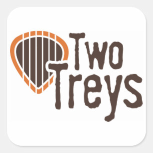 Autocollant carré de deux Treys