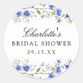 Autocollant carré de Fête de Mariage Floral Aquare (Devant)