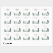 Autocollant Carré de forêt de bois aquarelle (Feuille)
