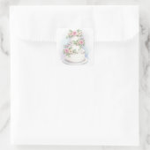 Autocollant Carré de gâteau Mariage de style aquar (Sac)