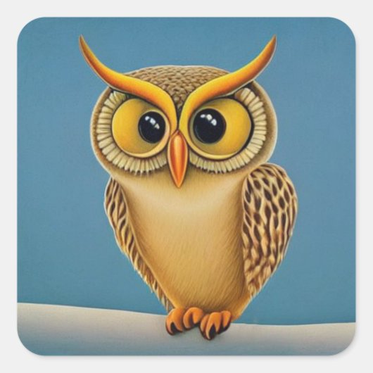 Autocollant Carré de hibou (Devant)