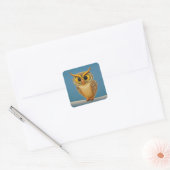 Autocollant Carré de hibou (Enveloppe)