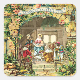 Autocollant carré de la Sainte Nativité