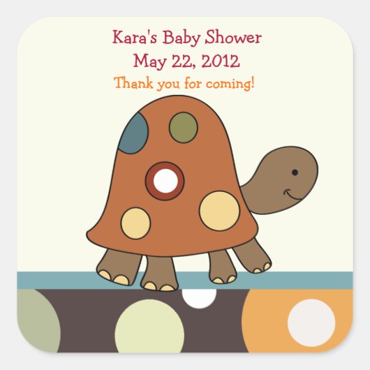 Autocollant CARRÉ de la tortue Laguna (Devant)