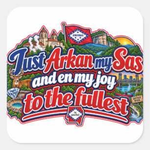 Autocollant carré de l'Arkansas