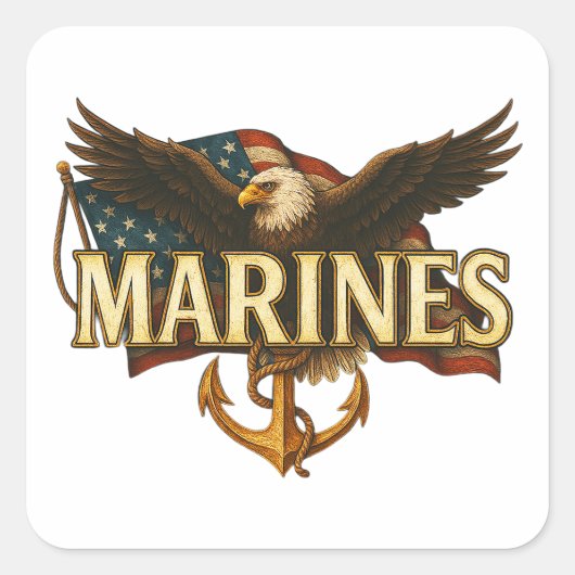 Autocollant carré de l'U.S. Marine (Devant)