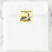 Autocollant carré de lutin de Thanksgiving (Sac)