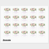Autocollant carré de mariage floral violet (Feuille)