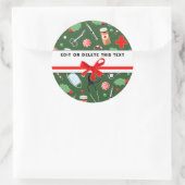 Autocollant Carré de Noël de l'infirmière (Sac)