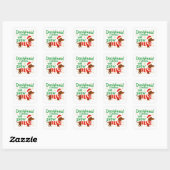 Autocollant carré de Noël pour teckel (Feuille)
