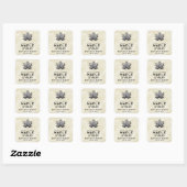 Autocollant carré de recette maison de sirop d'éra (Feuille)