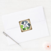 Autocollant Carré de recyclage (Enveloppe)