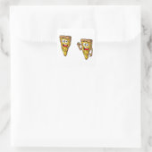 Autocollant Carré de tranches de pizza amusant (Sac)