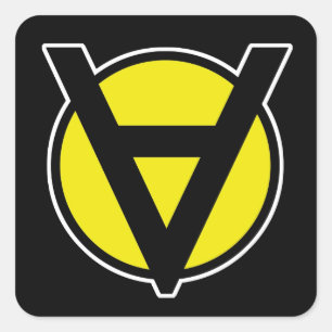 Autocollant carré de Voluntaryism - jaune