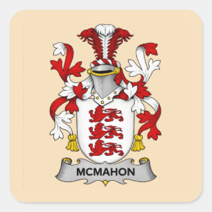 Autocollant carré des armoiries de la famille McMa