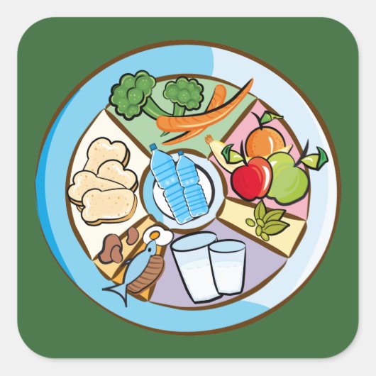 Autocollant carré des groupes alimentaires (Devant)