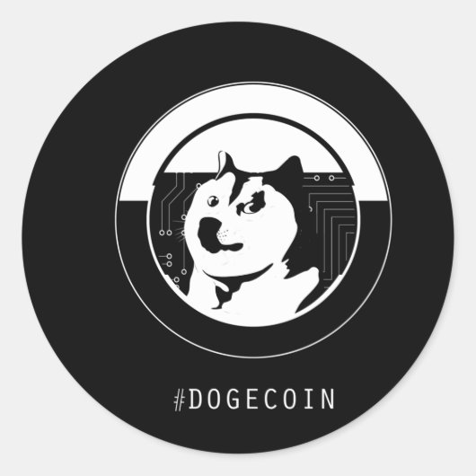 autocollant carré dogecoin (Devant)