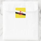 Autocollant Carré du drapeau du Brunei patriotique (Sac)
