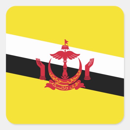 Autocollant Carré du drapeau du Brunei patriotique (Devant)