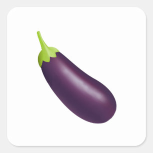 Autocollant Carré Emoji Eggplant
