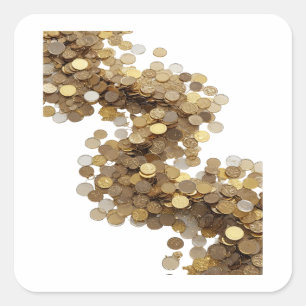 Autocollant carré en argent brillant GOLDEN RAIN