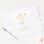 Autocollant Carré en or Herbal + Apothécaire Flora (Enveloppe)