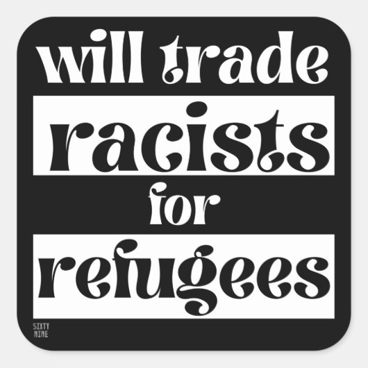 autocollant carré "END RACISM 2" (Devant)