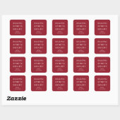 Autocollant carré Esprits de cuisson rouges de Noë (Feuille)