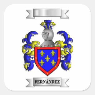 Autocollant carré Fernández Nom de famille et blas