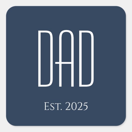 Autocollant Carré Fête des pères papa (Devant)