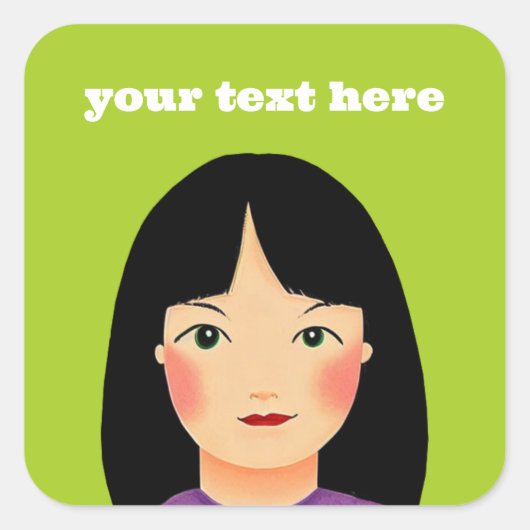 Autocollant Carré fille (Devant)