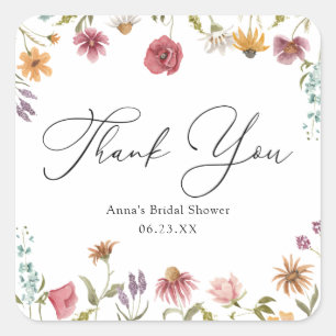 Autocollant Carré fleur sauvage  Bloom Fête des ma