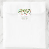 Autocollant Carré Fleur sauvage de Baby shower de (Sac)