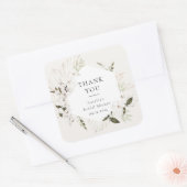 Autocollant carré floral bohème élégant (Enveloppe)