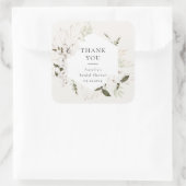 Autocollant carré floral bohème élégant (Sac)