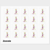 Autocollant carré Freddie Bunny (Feuille)