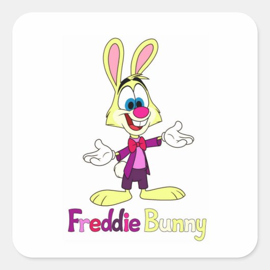 Autocollant carré Freddie Bunny (Devant)