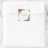 Autocollant carré Joyeux Noël (Sac)