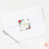 Autocollant carré Joyeux Noël (Enveloppe)