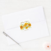 Autocollant Carré Mariage de tournesol jaune (Enveloppe)