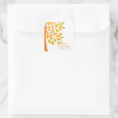 Autocollant Carré Mariage Orange Fall Tree moderne (Sac)
