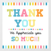 autocollant carré Merci appréciation (Feuille)