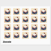 Autocollant carré Mochi de couverture douillette (Feuille)