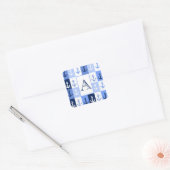 Autocollant carré monogramme Ancres (Enveloppe)