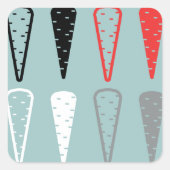 Autocollant Carré noir orange Icônes carottes (Devant)