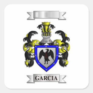 Autocollant Carré Nom de Famille Garcia et Blason