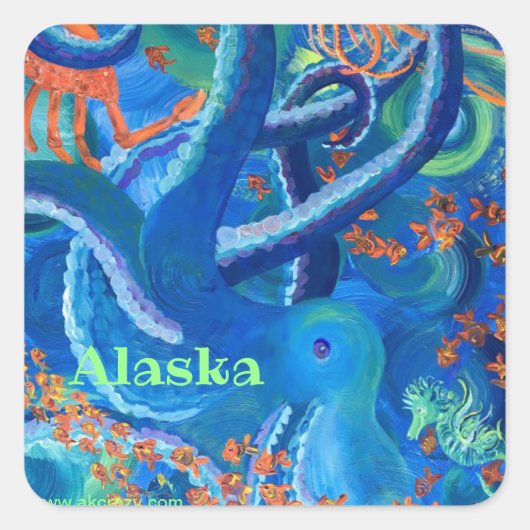 Autocollant carré Octopacifica _ALASKA (Devant)